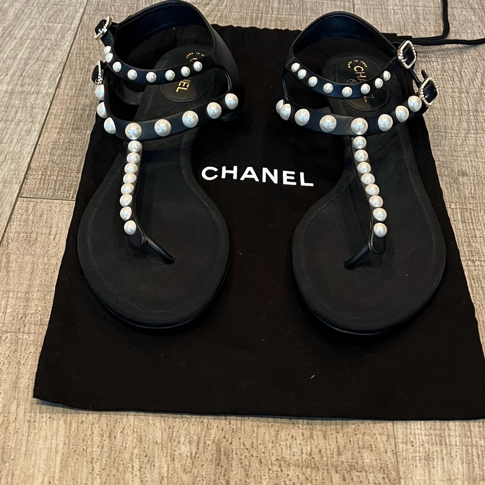 Authentic Chanel Pearl Sandals